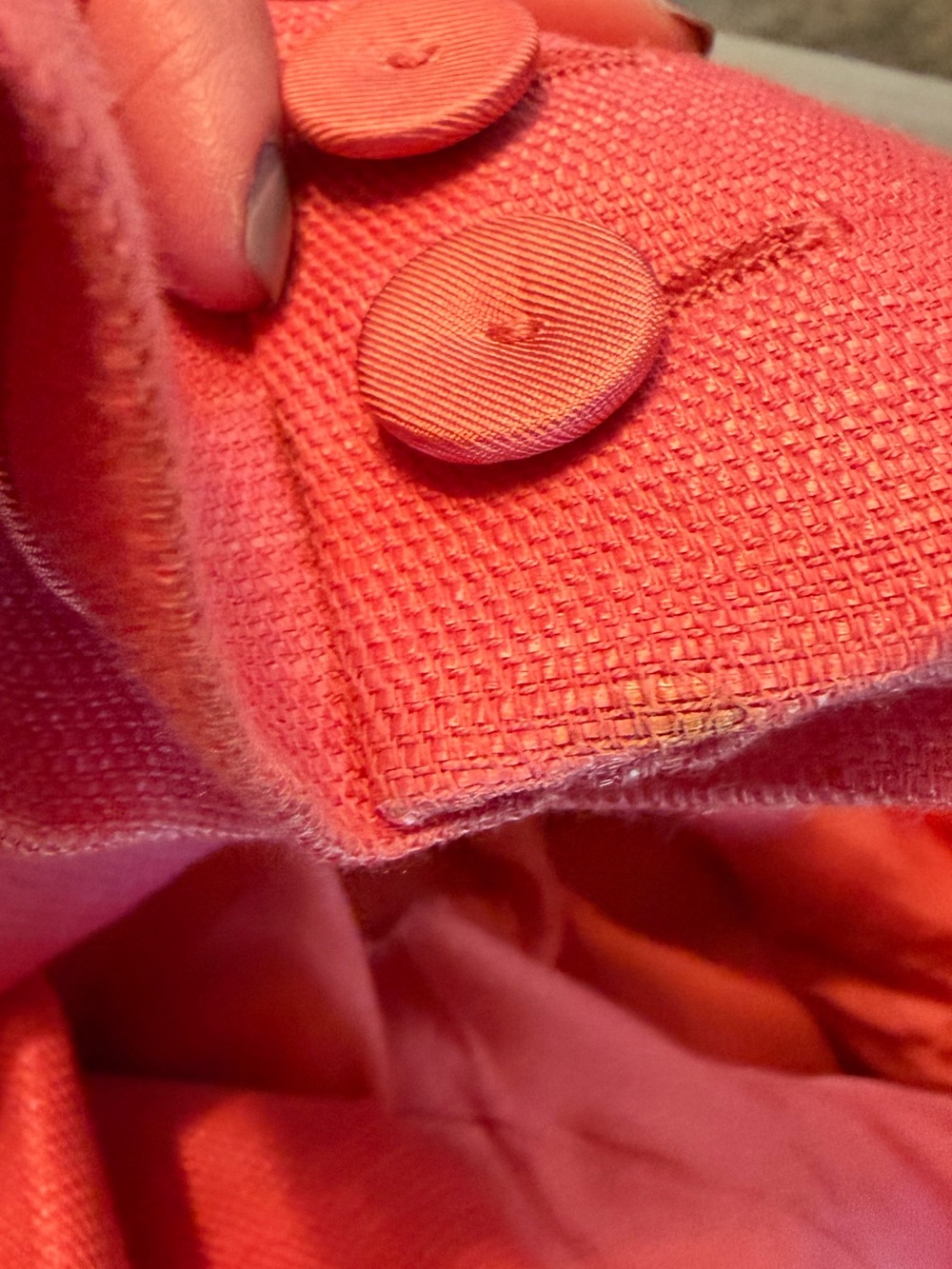 Stella McCartney Coral Pink Linen Blend Blazer Jacket EU 44 Designer Made in Ita - Picture 6 of 7